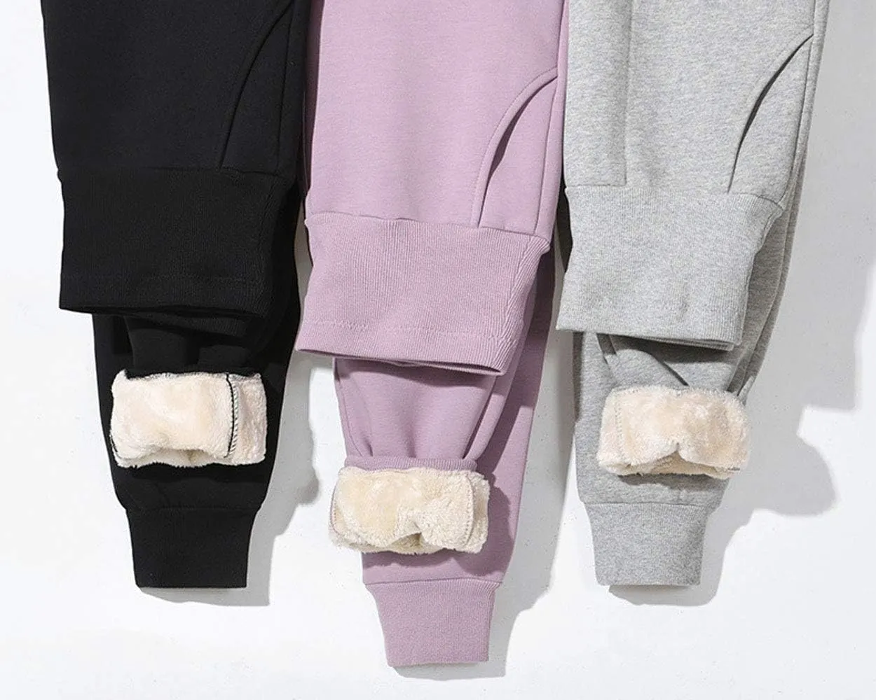 ebossy Women's Winter Warm Sherpa Lined High Waist Fleece Sweatpant Joggers