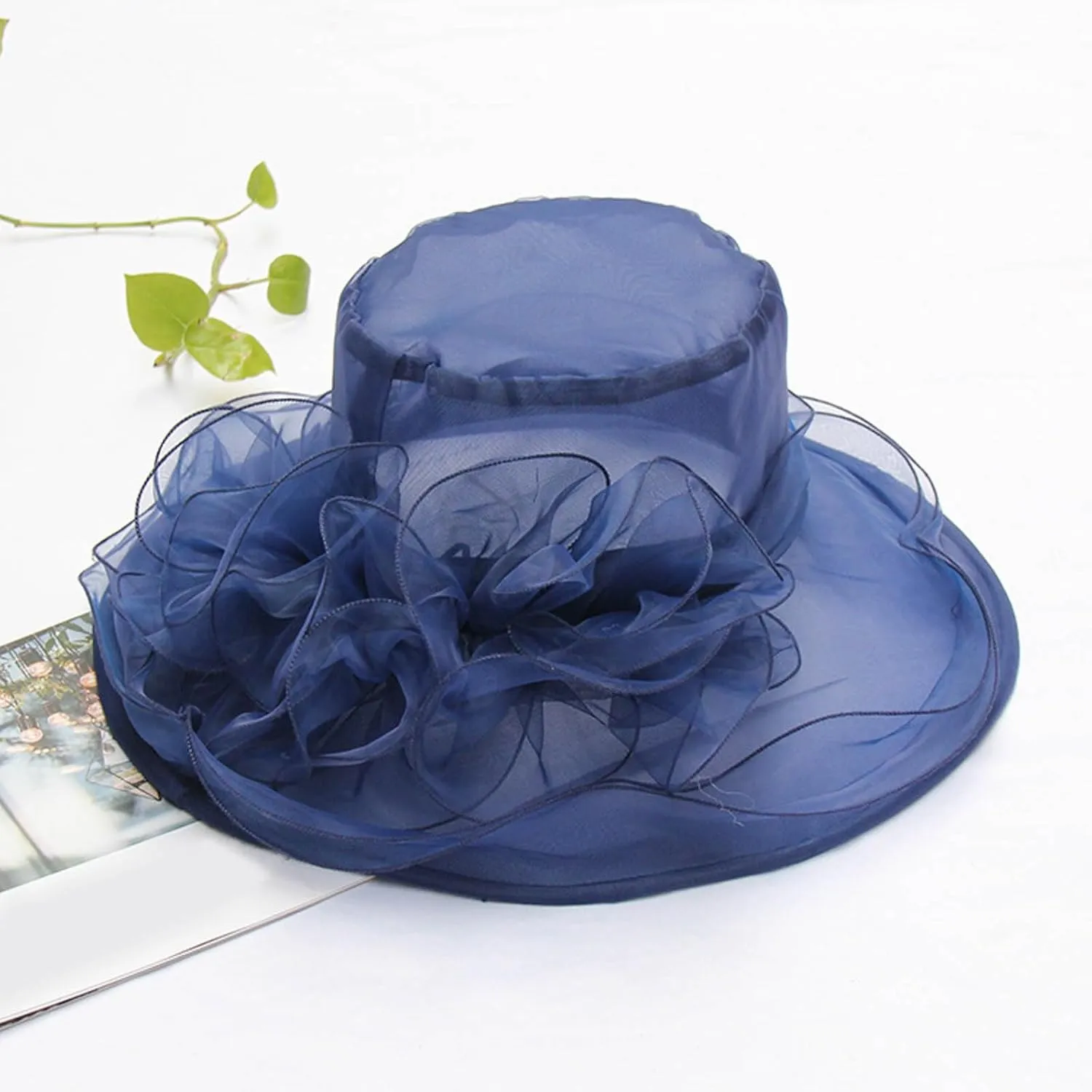 European and Fashion Sun Hat Mesh Lace Flower Sun Hat Outdoor Foldable Large Brim Women's Hat Summer Woman Hats