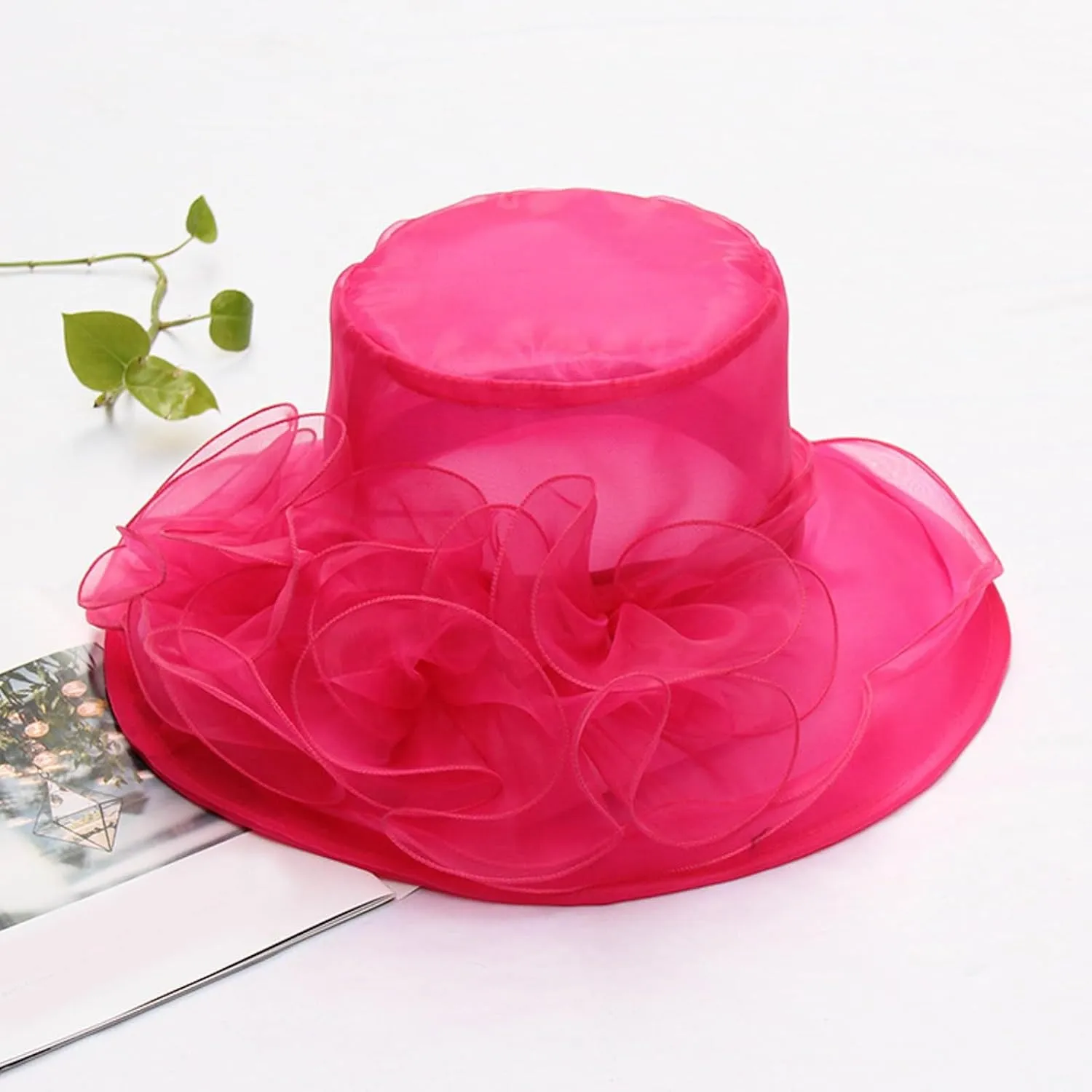 European and Fashion Sun Hat Mesh Lace Flower Sun Hat Outdoor Foldable Large Brim Women's Hat Summer Woman Hats