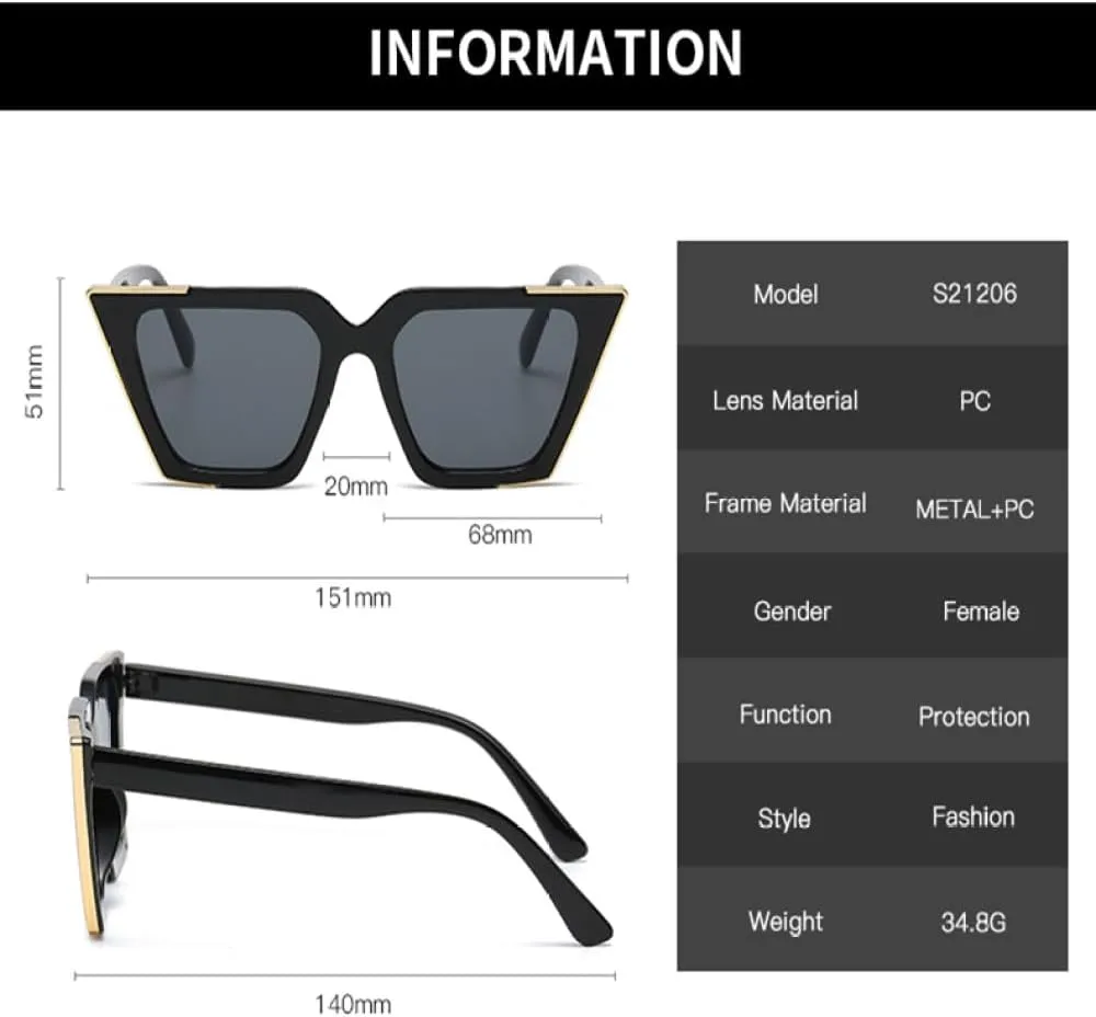 Fashion Cat Eye Sunglasses Women Luxury Vintage Gradient Eyeglasses Retro Cateye Sun Glasses Female Eyewear UV400