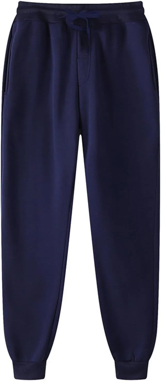 Fleece Lined Cinch Bottom Sweatpants Womens Sweatpants with Pockets Baggy Casual Cuffed Cozy High Waisted Joggers