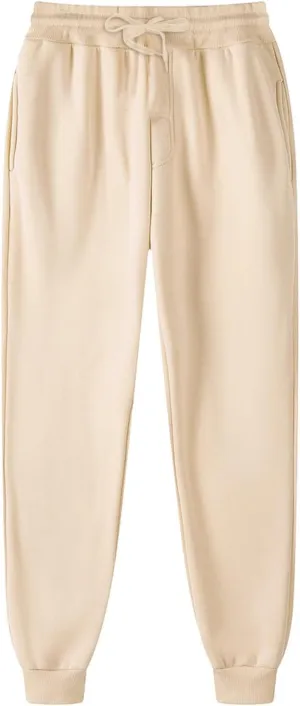 Fleece Lined Cinch Bottom Sweatpants Womens Sweatpants with Pockets Baggy Casual Cuffed Cozy High Waisted Joggers