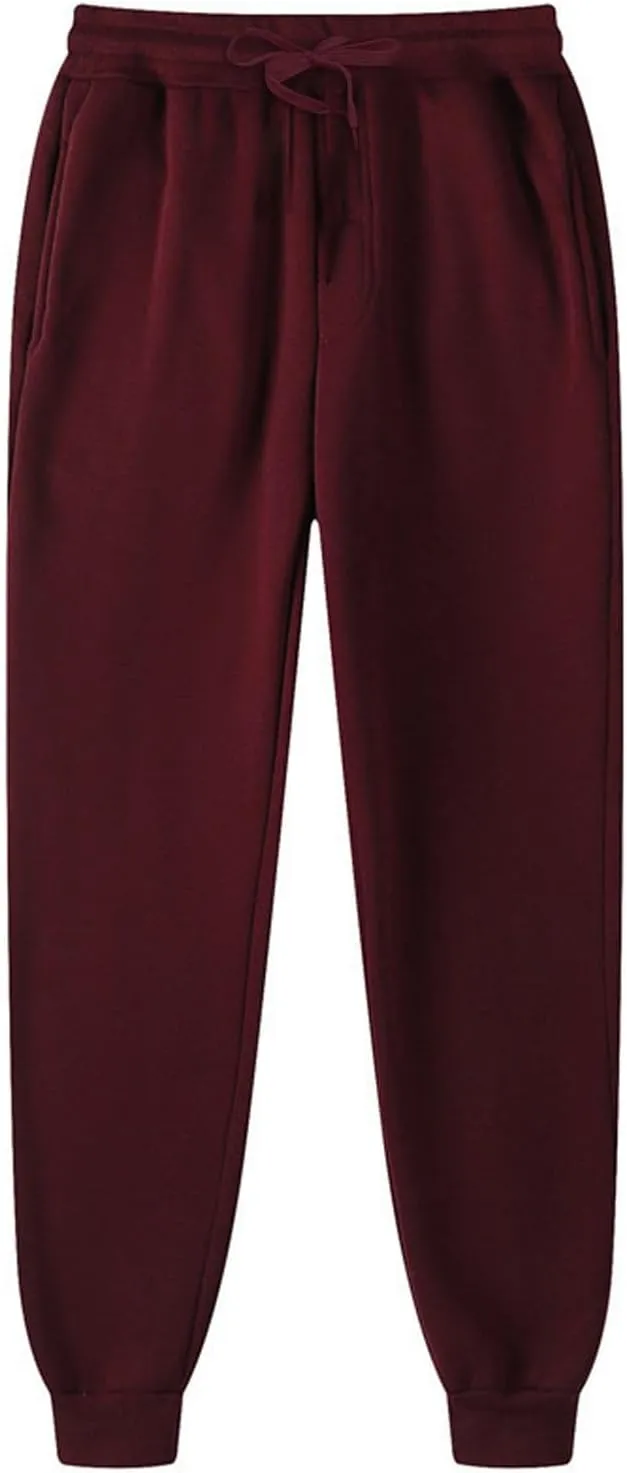 Fleece Lined Cinch Bottom Sweatpants Womens Sweatpants with Pockets Baggy Casual Cuffed Cozy High Waisted Joggers