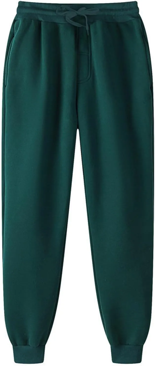 Fleece Lined Cinch Bottom Sweatpants Womens Sweatpants with Pockets Baggy Casual Cuffed Cozy High Waisted Joggers