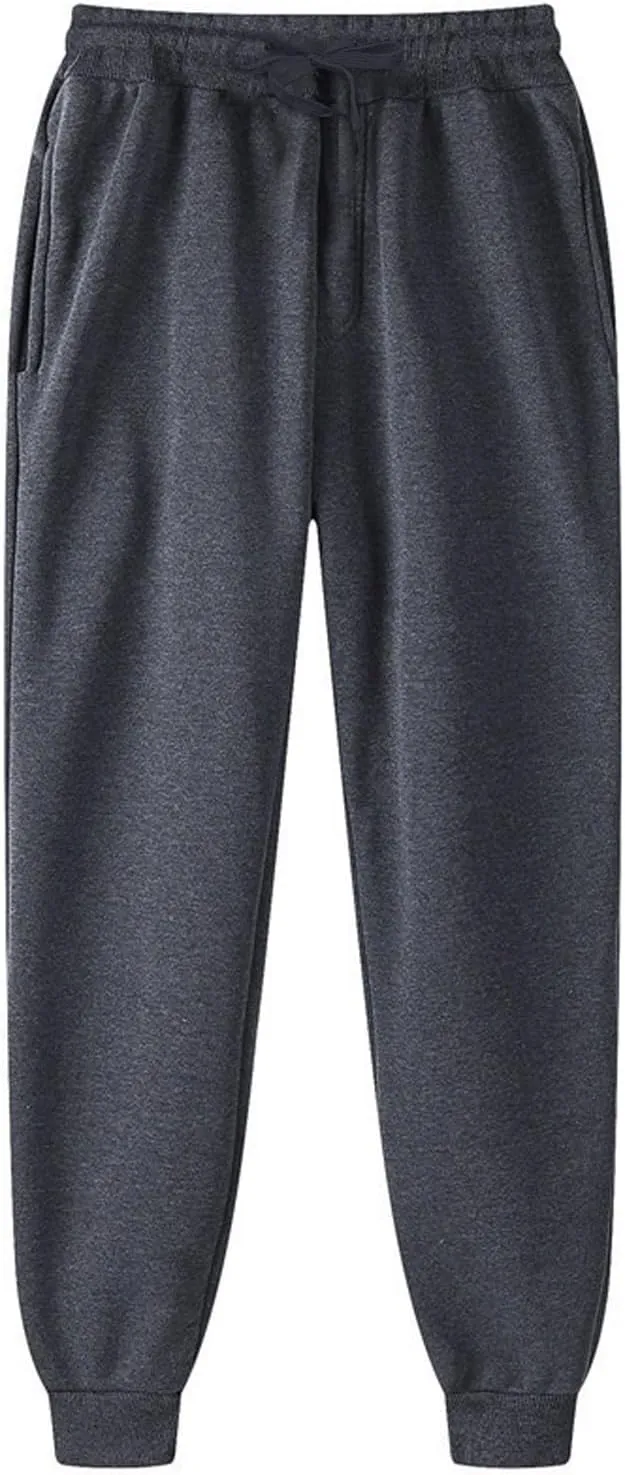 Fleece Lined Cinch Bottom Sweatpants Womens Sweatpants with Pockets Baggy Casual Cuffed Cozy High Waisted Joggers