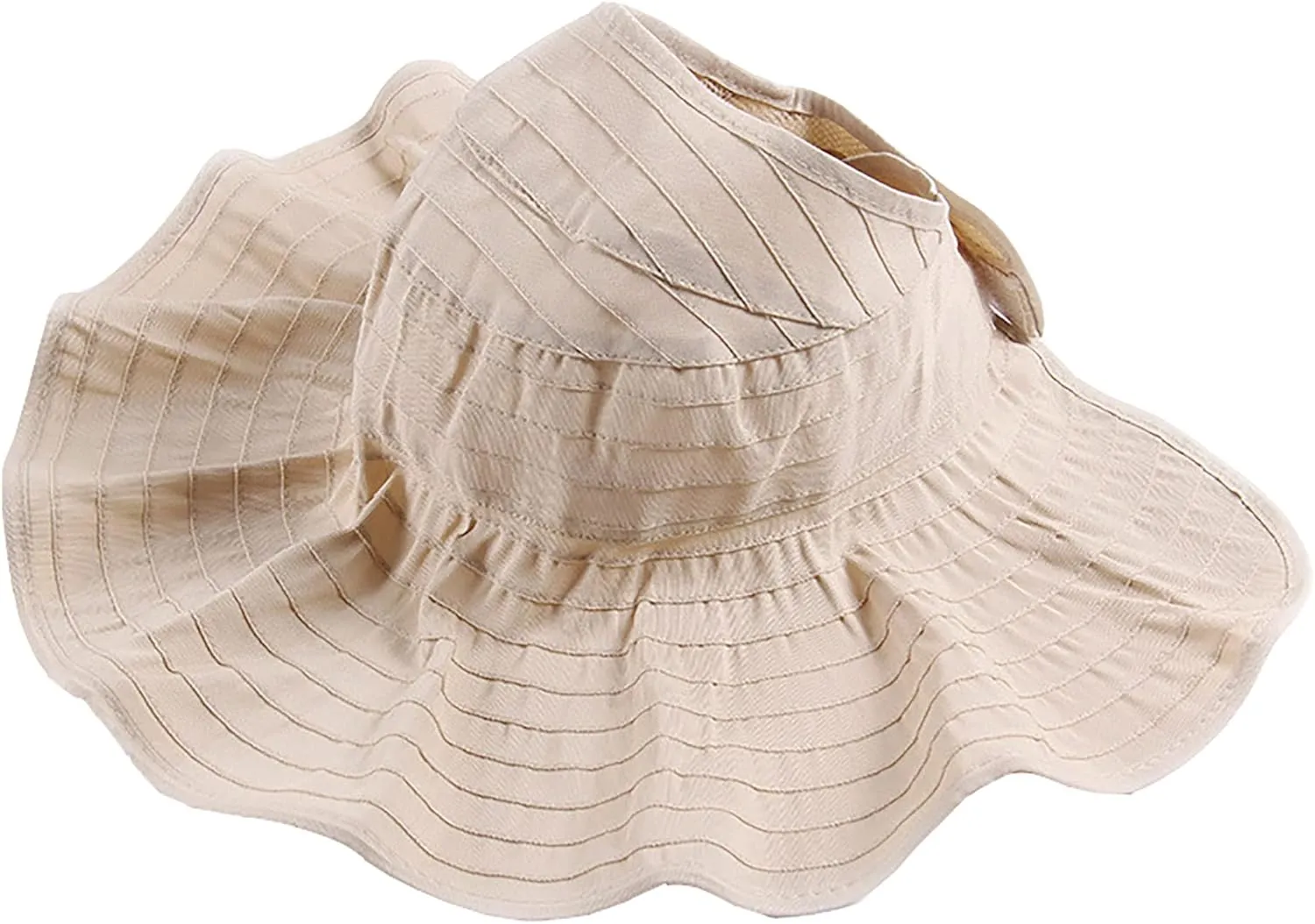 Foldable Empty Top Sun Cap,Summer Outdoor Wide Brim Sunscreen Beach Hat Ponytail Visors