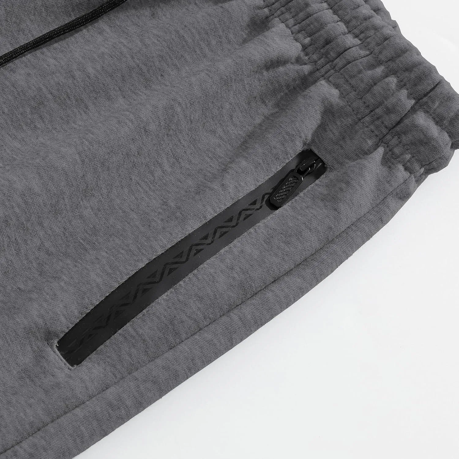 FoxQ Men's Sweatpants with Ankle Ribbing and Zipper Pockets, Athletic Joggers for Workouts, Runs and Hikes