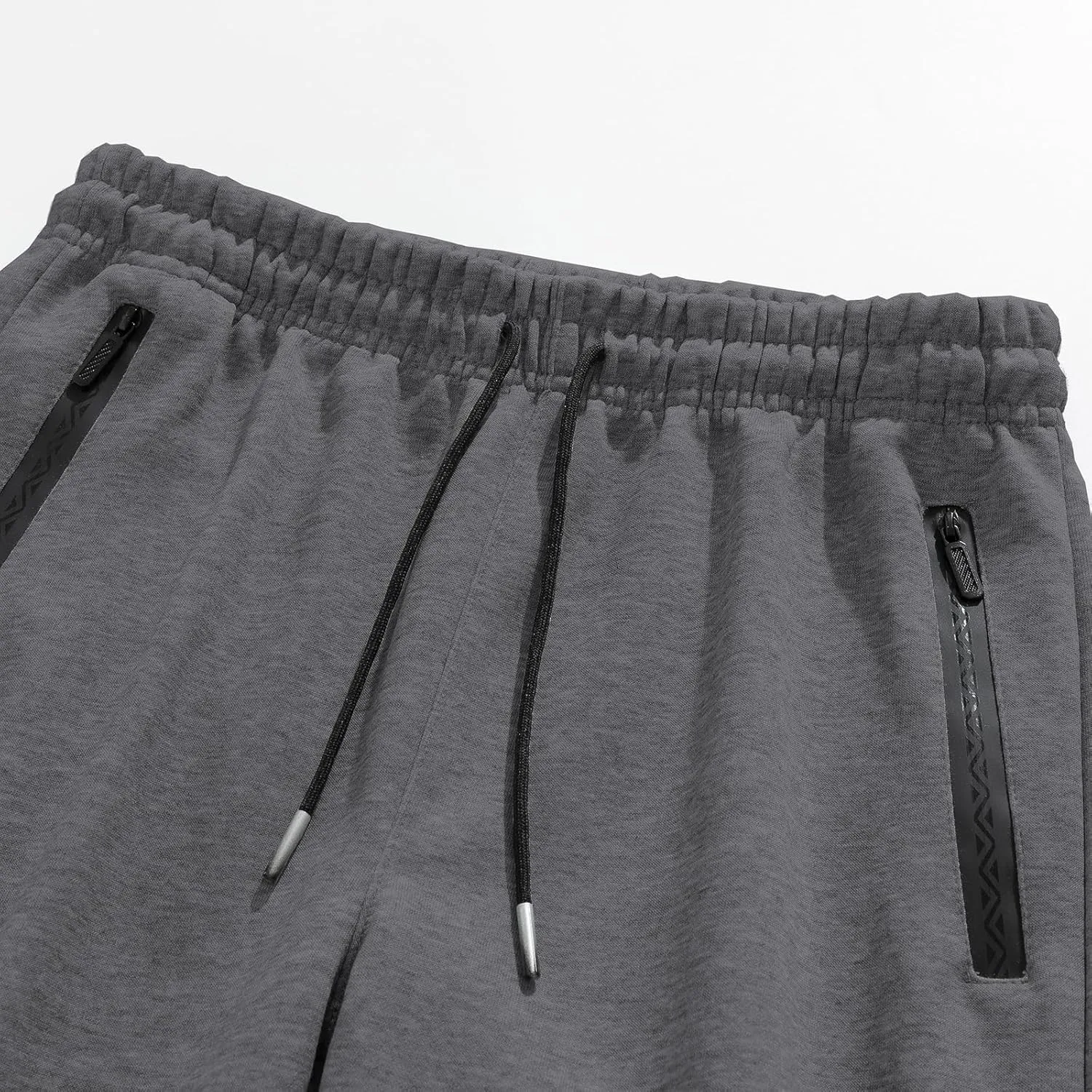 FoxQ Men's Sweatpants with Ankle Ribbing and Zipper Pockets, Athletic Joggers for Workouts, Runs and Hikes