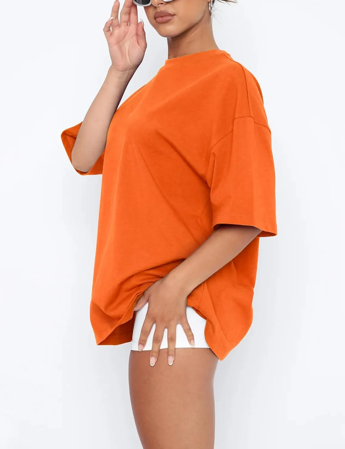 FUPHINE Womens T Shirts Loose Fit Casual Soft Cotton Crewneck Tops Short Sleeve Basic Tee Shirt