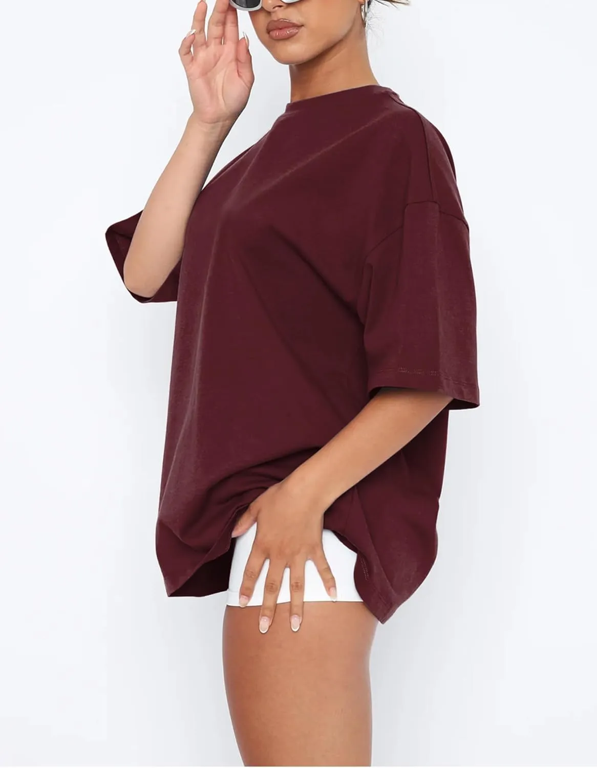 FUPHINE Womens T Shirts Loose Fit Casual Soft Cotton Crewneck Tops Short Sleeve Basic Tee Shirt