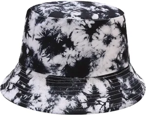 Fuzzy Black Bucket Hat Bucket Packable Beach Mens Side Hats Summer Double Tie-dye Hat Sun Washed Women