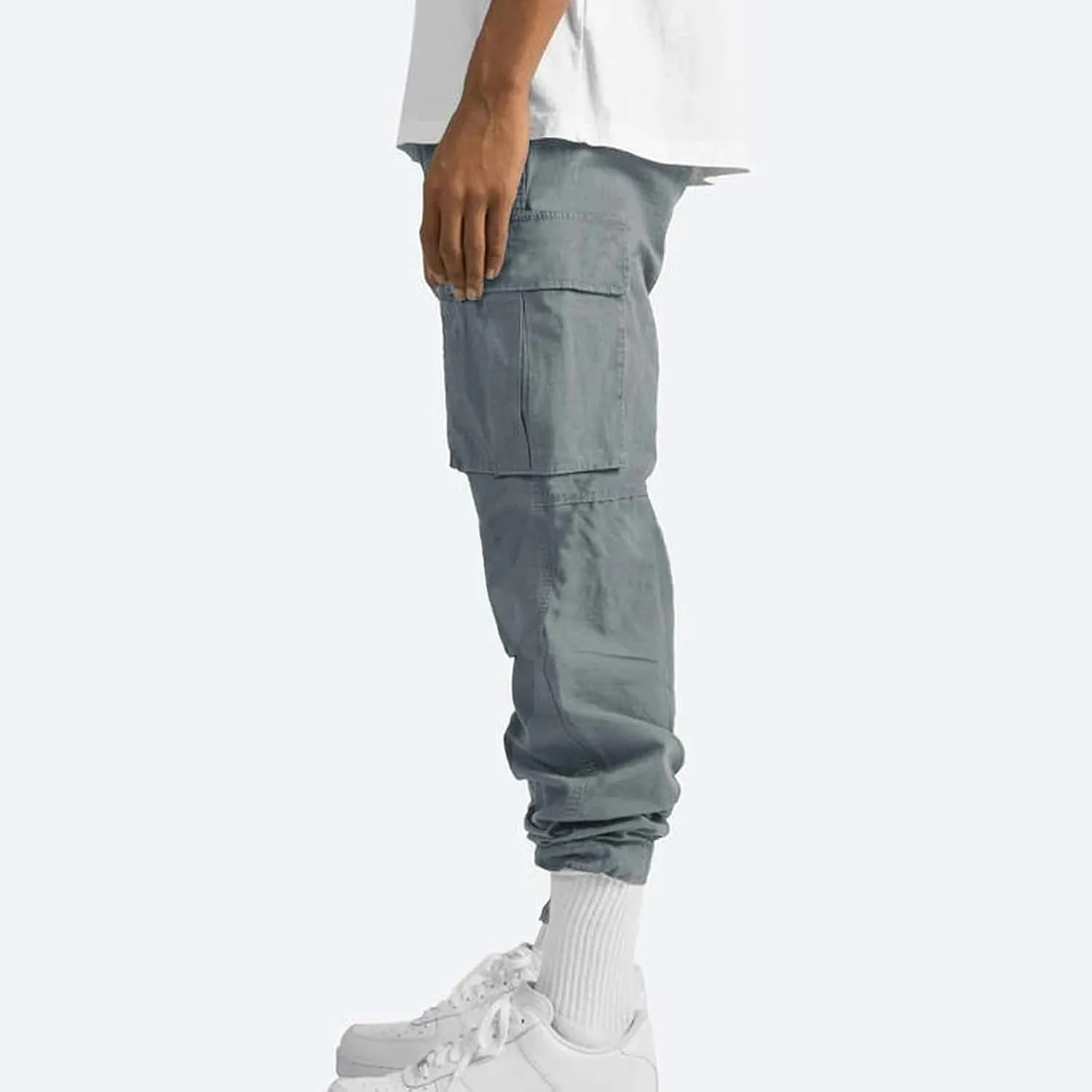 GOFULY Mens Cargo Pants Baggy Fashion Sweatpants with Pockets and Draw String with Pocket Casual Pants Joggers Trousers