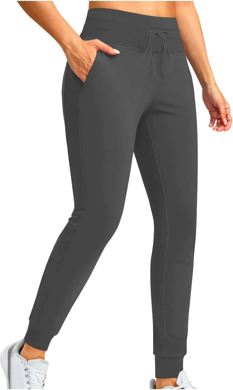 Gumipy Womens Joggers with Pockets Drawstring High Waisted Stretchy Sweatpants Soft Comfy Yoga Pants Tapered Lounge Pants