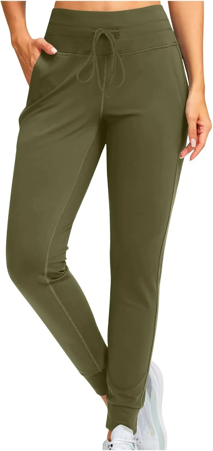 Gumipy Womens Joggers with Pockets Drawstring High Waisted Stretchy Sweatpants Soft Comfy Yoga Pants Tapered Lounge Pants