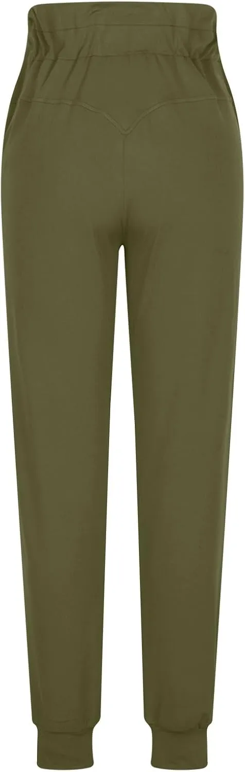 Gumipy Womens Joggers with Pockets Drawstring High Waisted Stretchy Sweatpants Soft Comfy Yoga Pants Tapered Lounge Pants