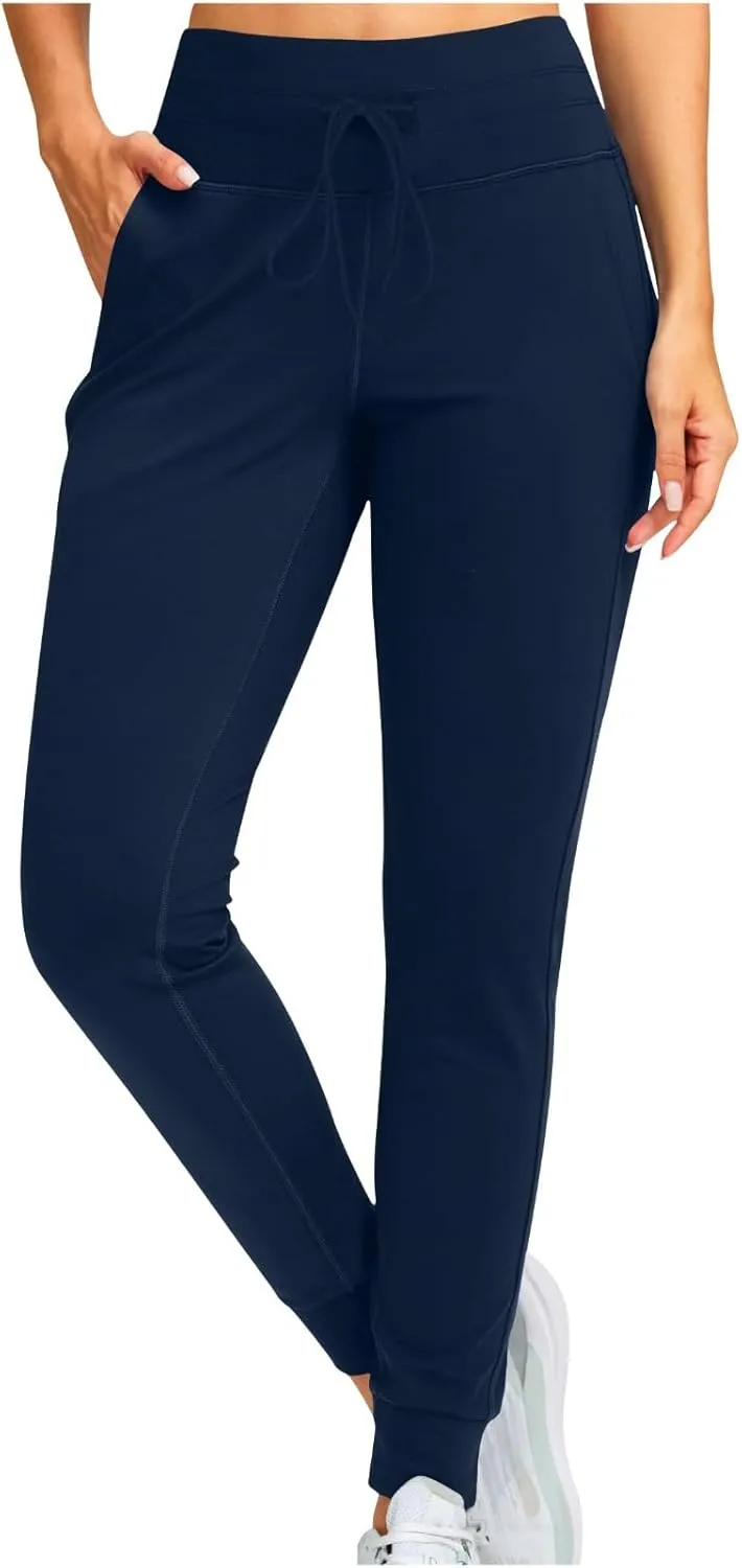 Gumipy Womens Joggers with Pockets Drawstring High Waisted Stretchy Sweatpants Soft Comfy Yoga Pants Tapered Lounge Pants