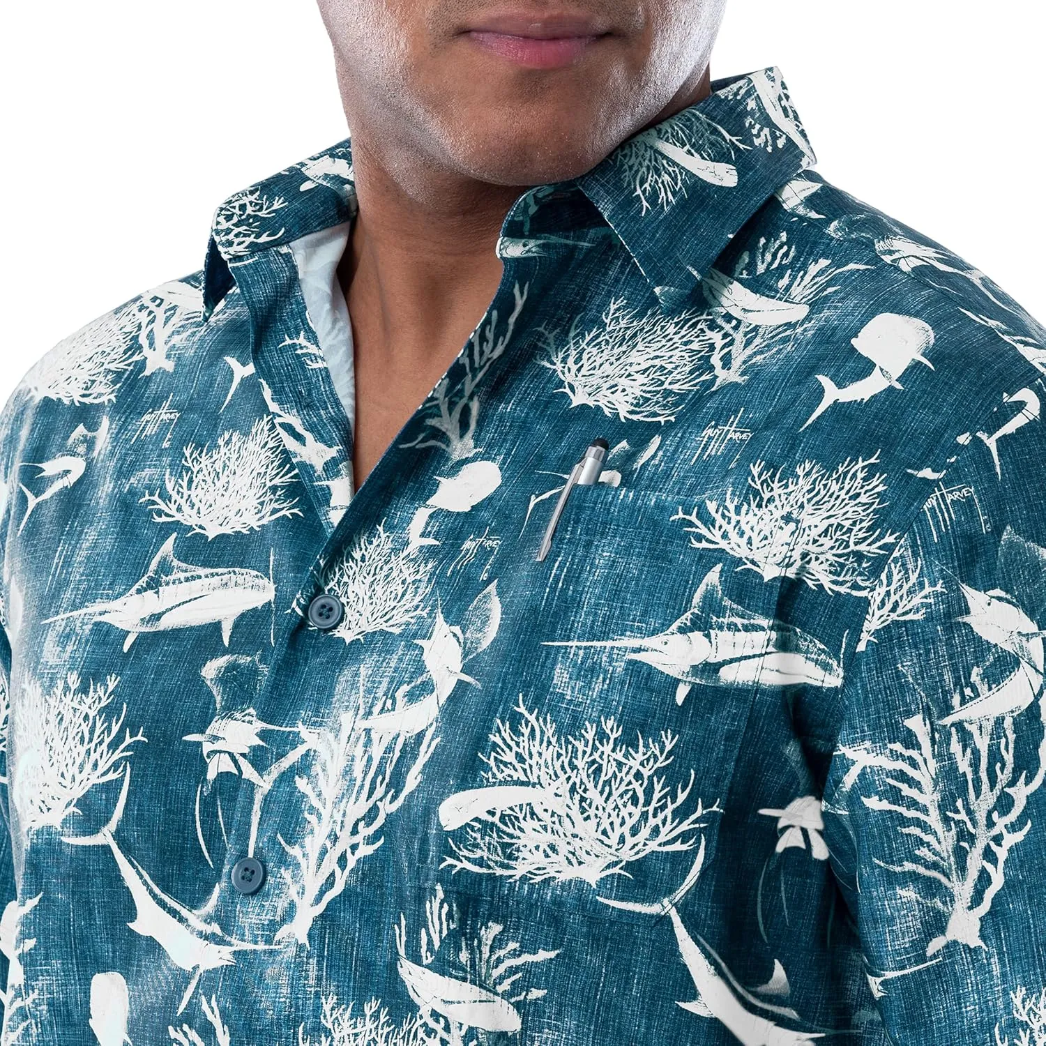Guy Harvey Men's Short Sleeve Performance Fishing Shirt