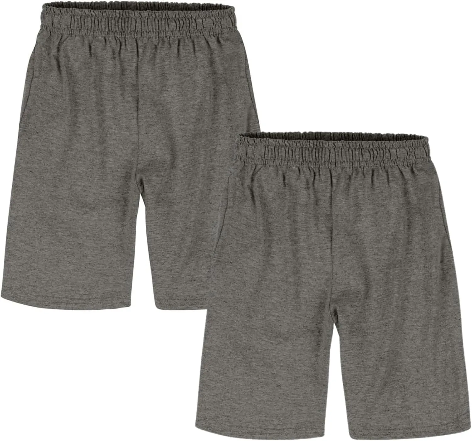 Hanes Boys’ Jersey Shorts Pack, 2-Pack, Cotton Shorts for Boys with Pockets, Pull-On Shorts