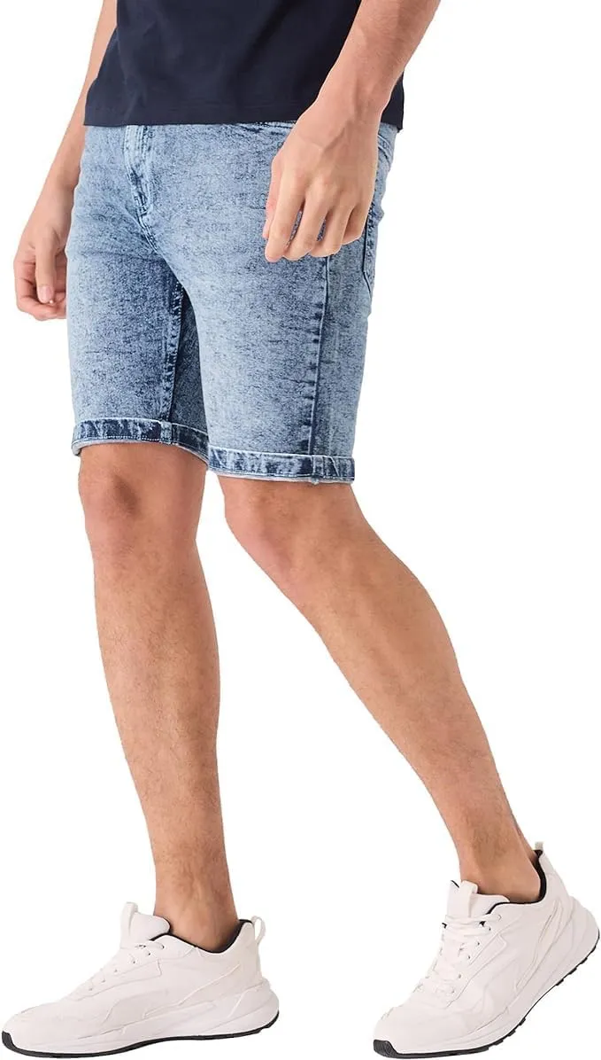 Jean Shorts Men - Stretch Relaxed Fit Mens Denim Shorts - Casual Five Pockets Mens Jean Shorts for Summer Outdoor