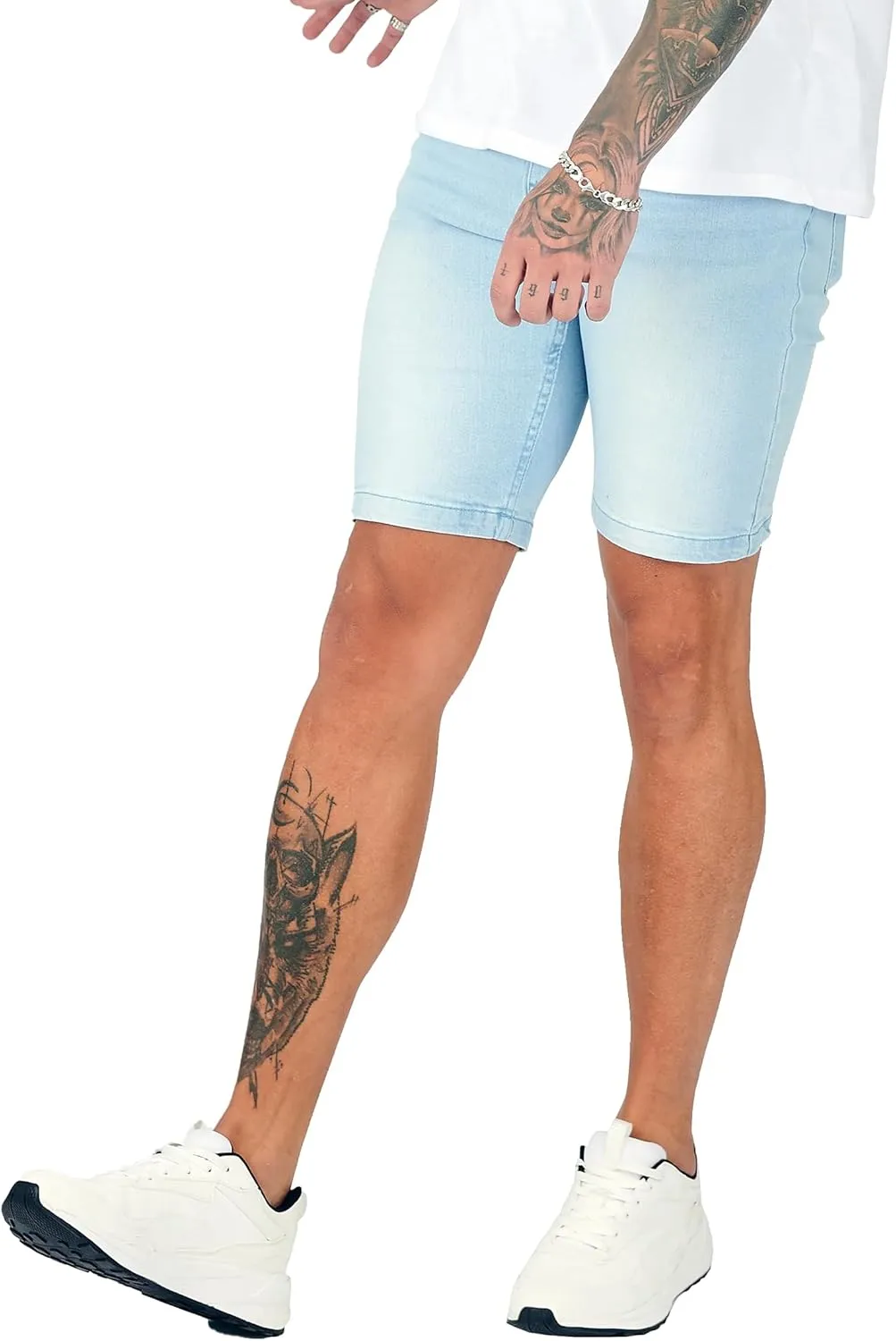 Jean Shorts Men - Stretch Relaxed Fit Mens Denim Shorts - Casual Five Pockets Mens Jean Shorts for Summer Outdoor