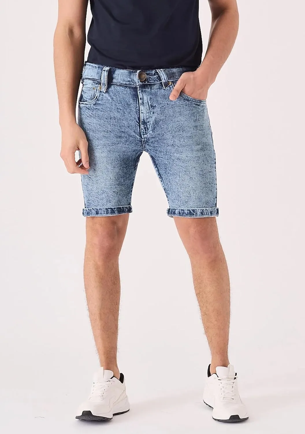 Jean Shorts Men - Stretch Relaxed Fit Mens Denim Shorts - Casual Five Pockets Mens Jean Shorts for Summer Outdoor