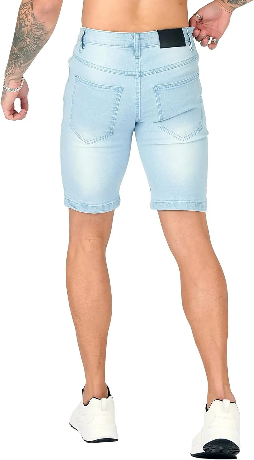 Jean Shorts Men - Stretch Relaxed Fit Mens Denim Shorts - Casual Five Pockets Mens Jean Shorts for Summer Outdoor