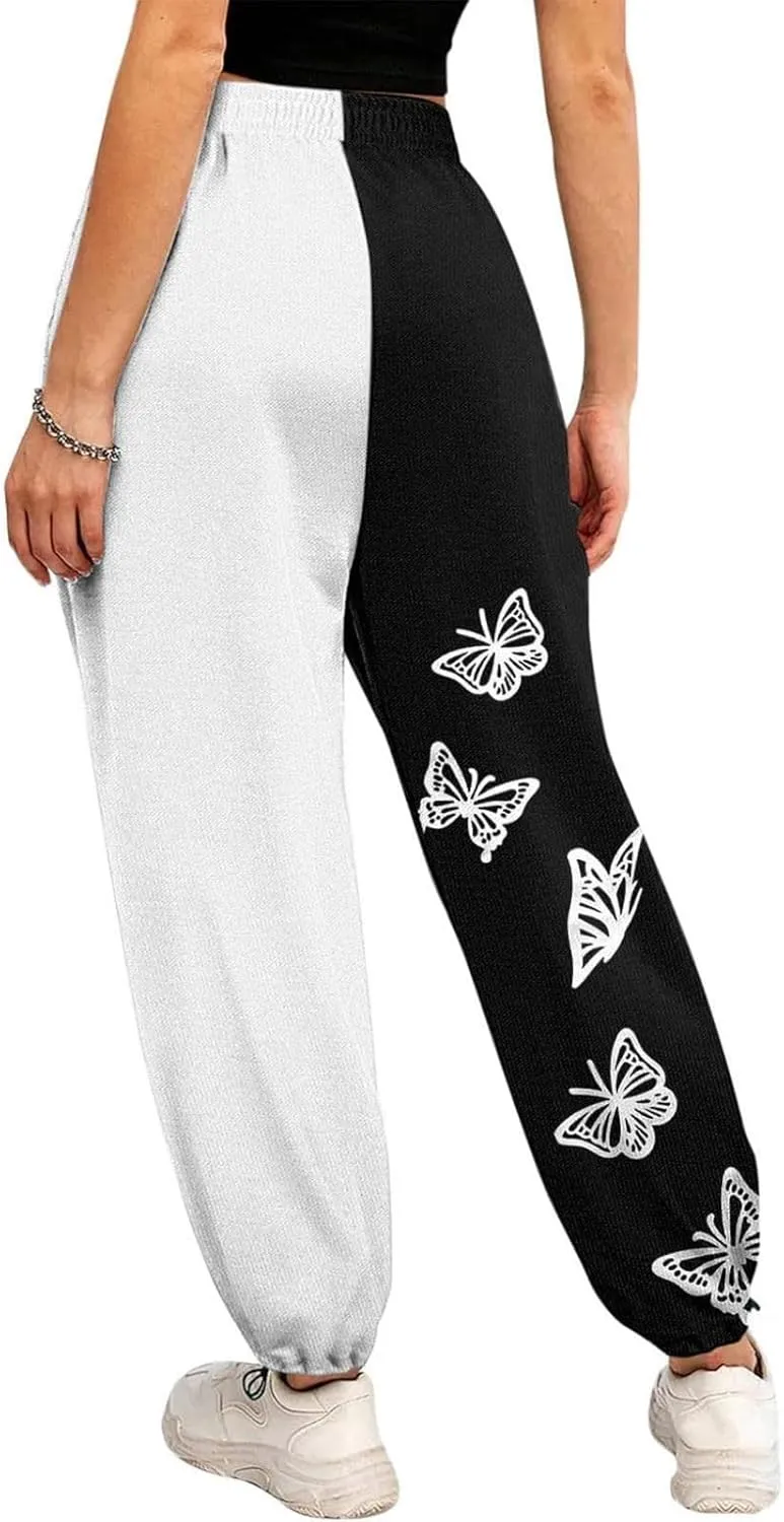 Joggers for Women 2024 Elastic Waist Straight Leg Cuffed Pants Casual Work Office Tapered School Slacks with Pockets