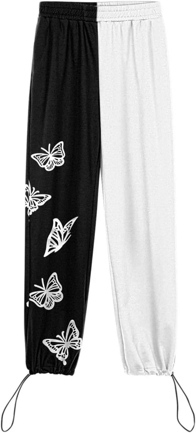 Joggers for Women 2024 Elastic Waist Straight Leg Cuffed Pants Casual Work Office Tapered School Slacks with Pockets