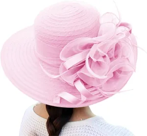 Kentucky Hat Church Dress Hat for Women Elegant Fascinators Bridal Tea Part𝚢 Wedding Hat Wide Brim Sun Cap