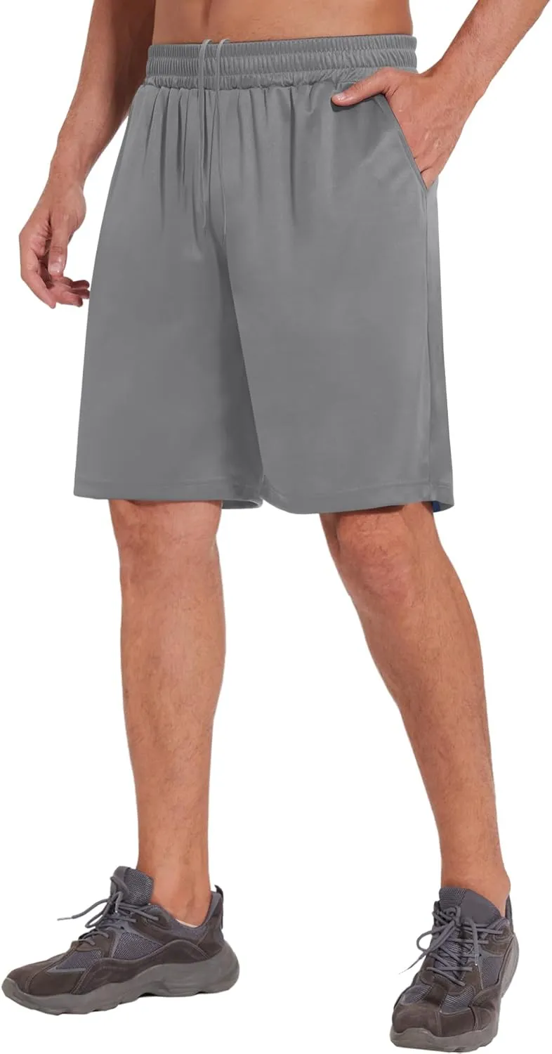 LalaHooK Basketball Gym Mens Shorts - Athletic Quick Dry Black Workout Shorts with Pockets for Casual Running Activewear