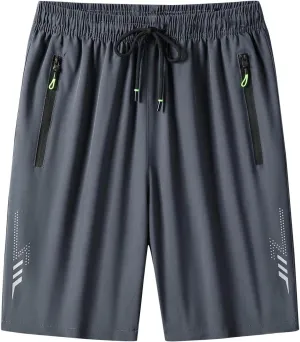 Lastesso Mens Athletic Shorts Quick Dry Lightweight Summer Shorts Cozy Training Running Jogger Activewear with Zipper Pockets