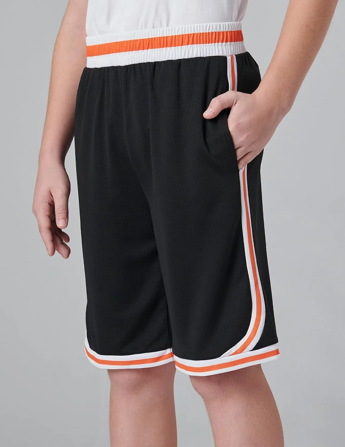 Liberty Imports 5 Pack Big Boys Youth Athletic Mesh Basketball Shorts with Pockets Quick Dry Activewear