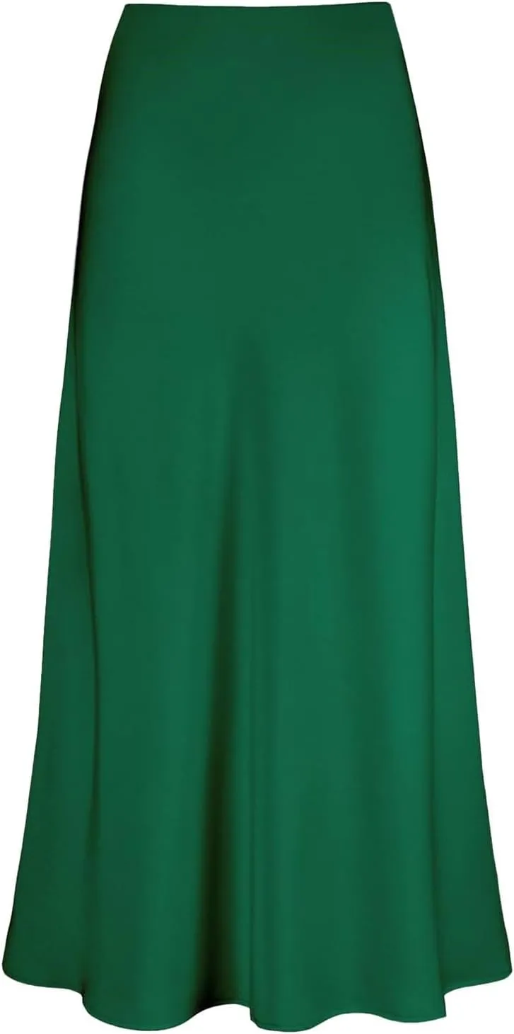Long Skirts for Women Silk Mermaid Satin Flowy High Waist Cocktail Party Wedding Trendy Spring Elegant Maxi Skirt 2025