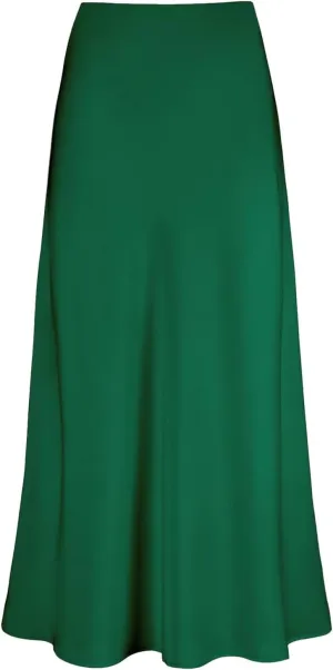 Long Skirts for Women Silk Mermaid Satin Flowy High Waist Cocktail Party Wedding Trendy Spring Elegant Maxi Skirt 2025