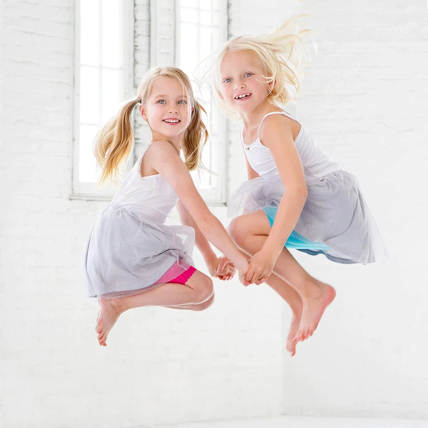 Lucky & Me Girls Bike Shorts, Super Soft Cotton Modal Blend with Lace Trim, Jada 3 Pack