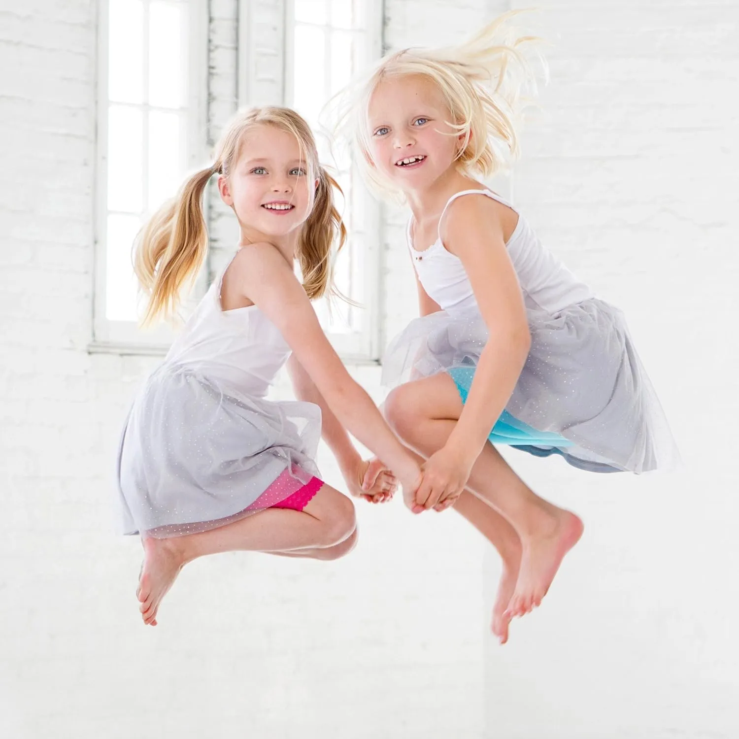 Lucky & Me Girls Bike Shorts, Super Soft Cotton Modal Blend with Lace Trim, Jada 3 Pack