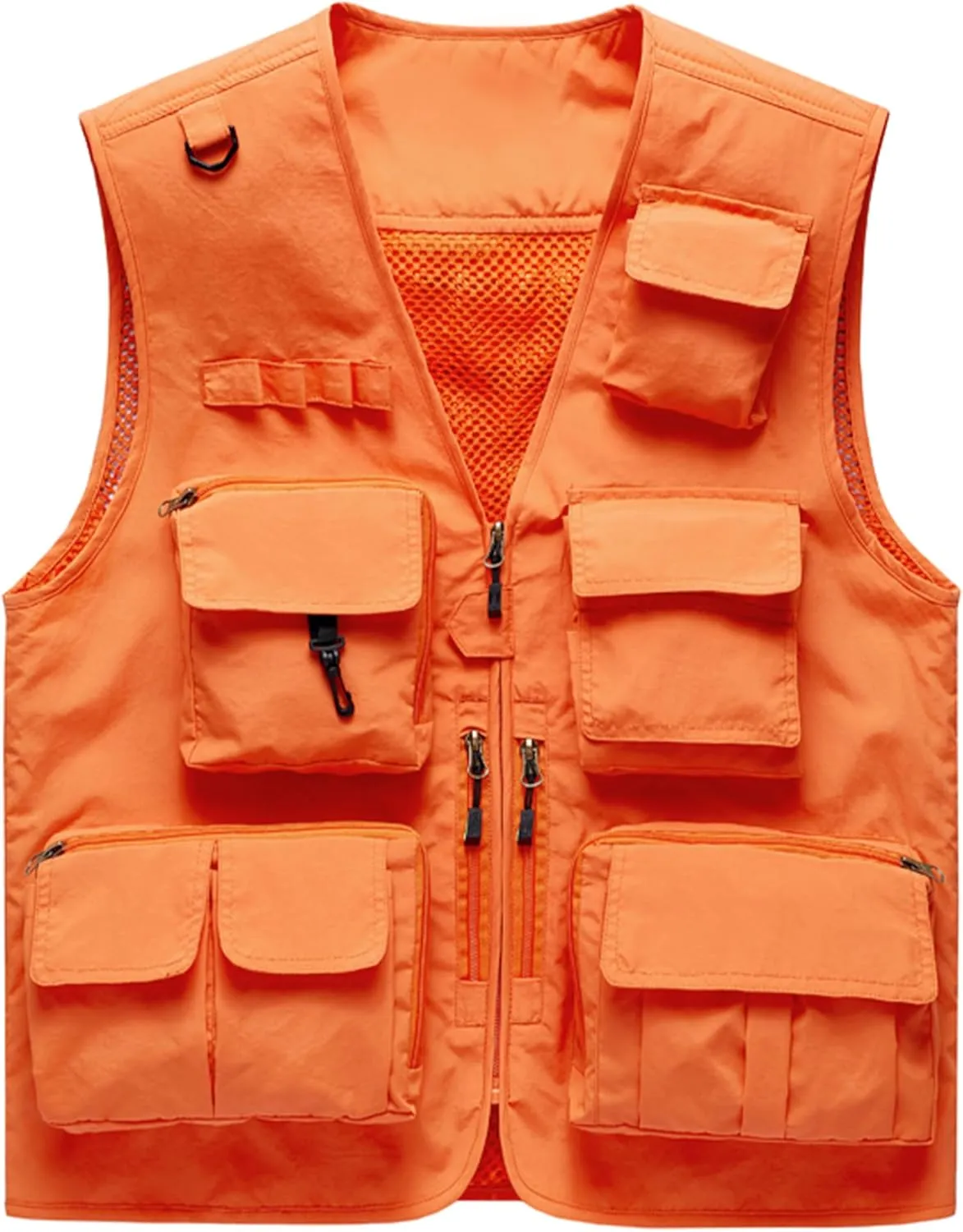 M2C Mens Hooded Mesh Multiple Pockets Traveling Vest