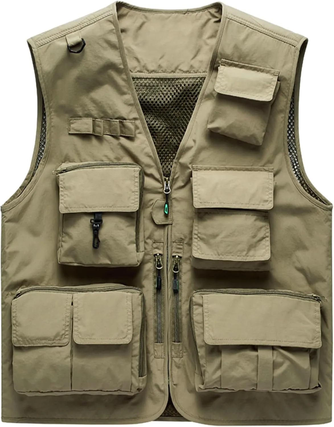 M2C Mens Hooded Mesh Multiple Pockets Traveling Vest