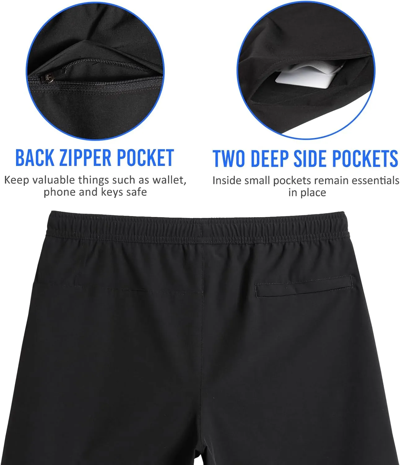 maamgic Mens Workout Shorts 2 in 1 Stretch 5" Gym Shorts Running Shorts with Compression Liner Zip Pocket