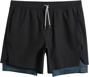 maamgic Mens Workout Shorts 2 in 1 Stretch 5" Gym Shorts Running Shorts with Compression Liner Zip Pocket