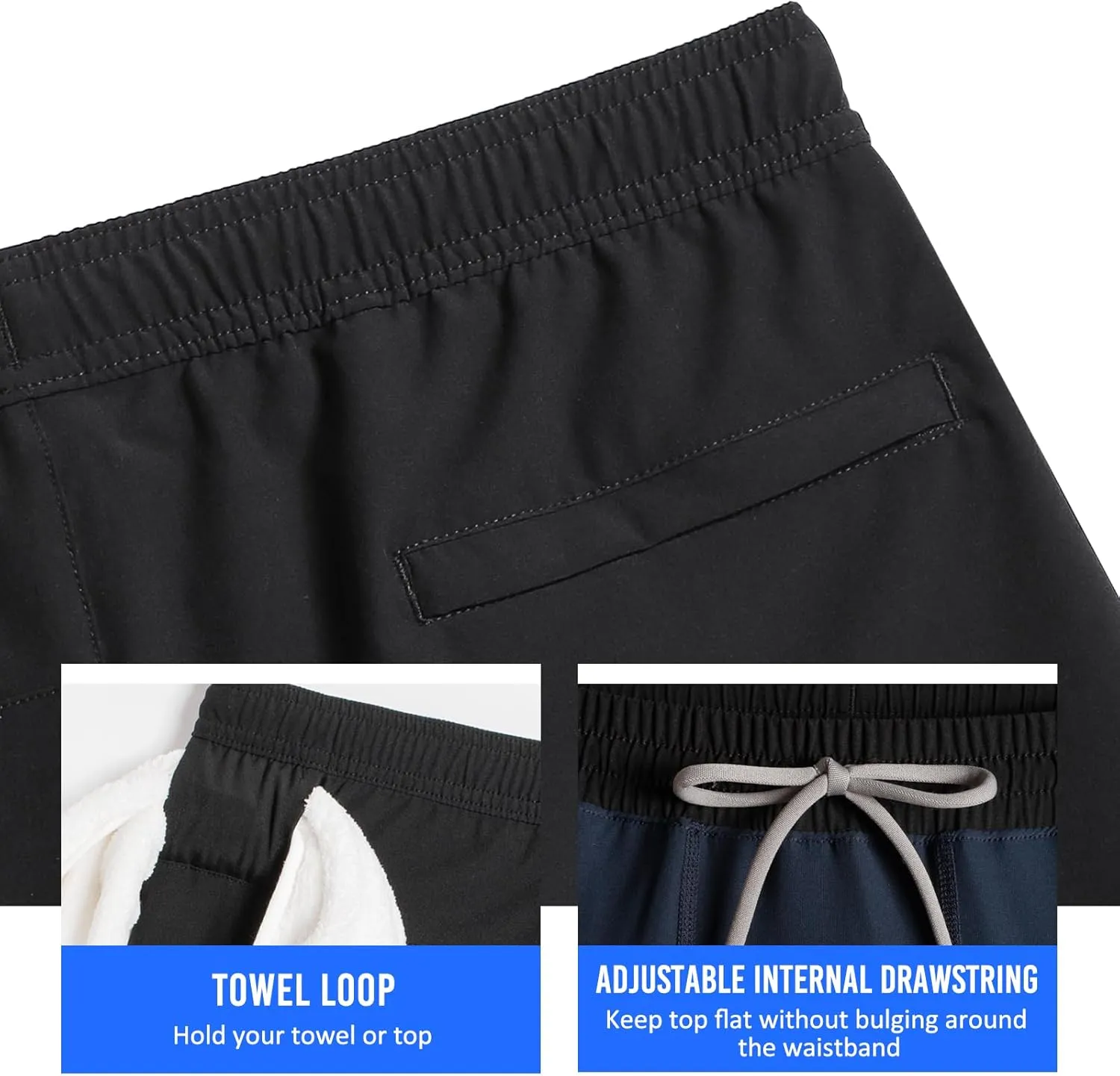maamgic Mens Workout Shorts 2 in 1 Stretch 5" Gym Shorts Running Shorts with Compression Liner Zip Pocket