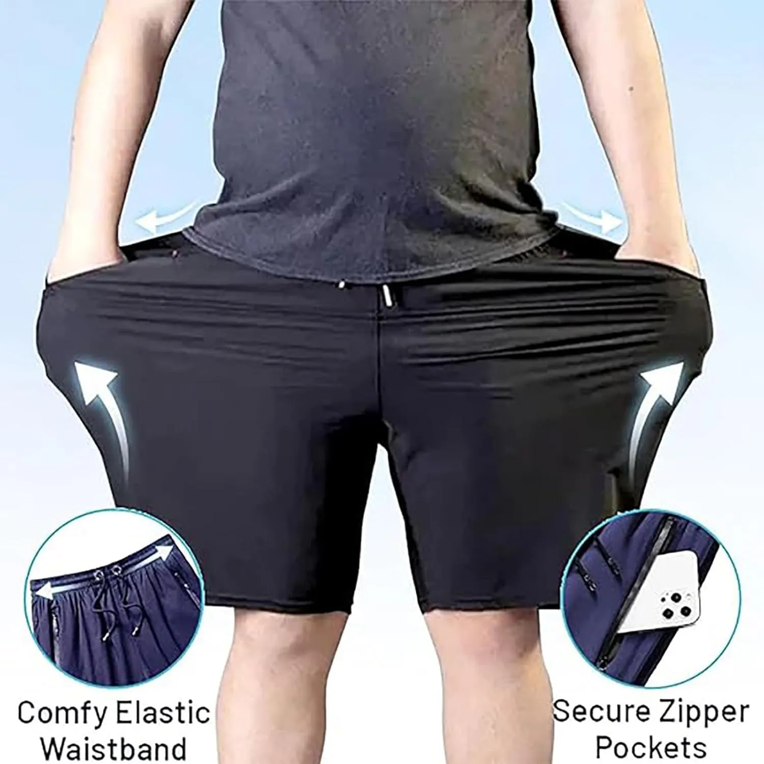 Maidenfit Icyshorts, Unisex Ice Silk Stretch Quick-Dry Shorts, Shorts for Senior Women, Quick Drying Stretch Short for Unisex