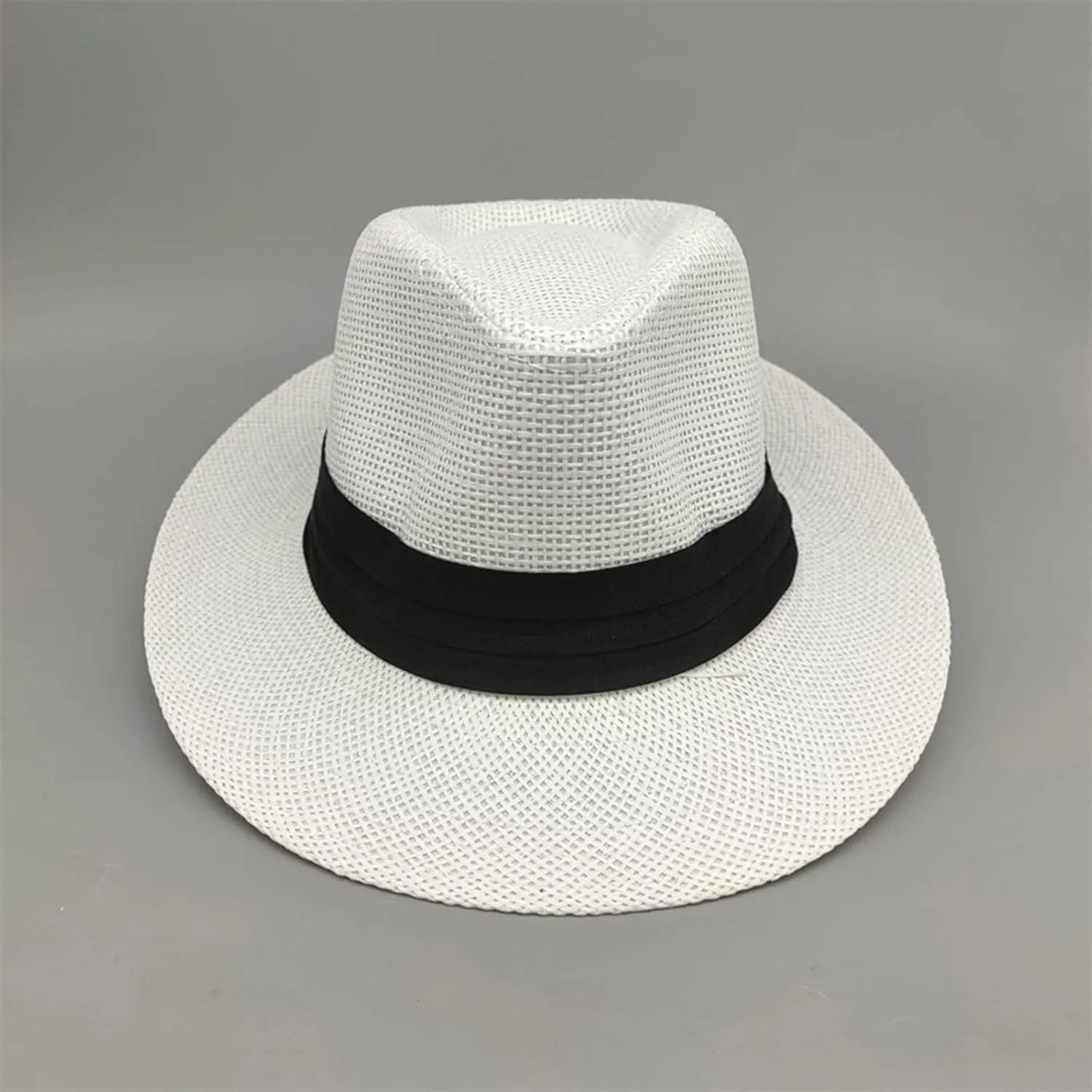 Men Women Bucket Hat Panama Wide Brim Straw Hats Jazz Fisherman Hat Sunscreen Sunshade Sun Hat