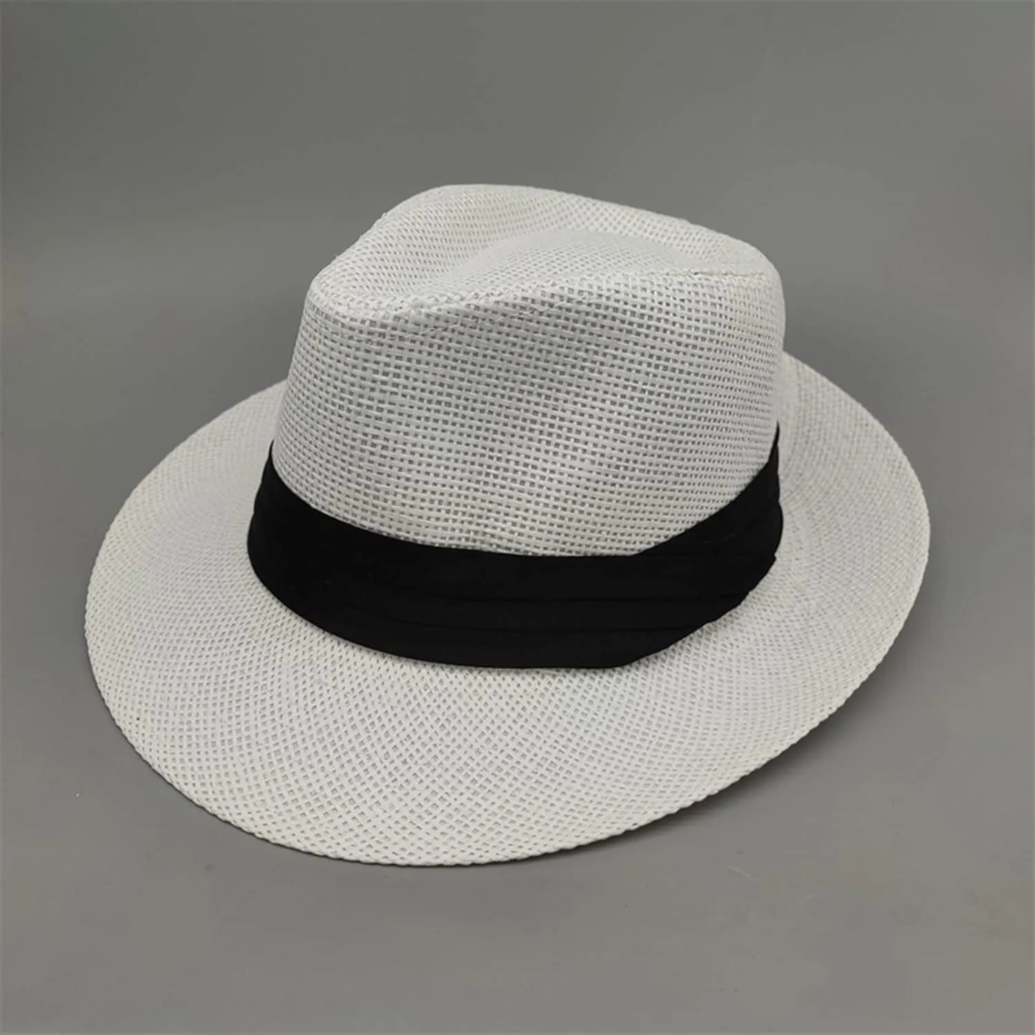 Men Women Bucket Hat Panama Wide Brim Straw Hats Jazz Fisherman Hat Sunscreen Sunshade Sun Hat
