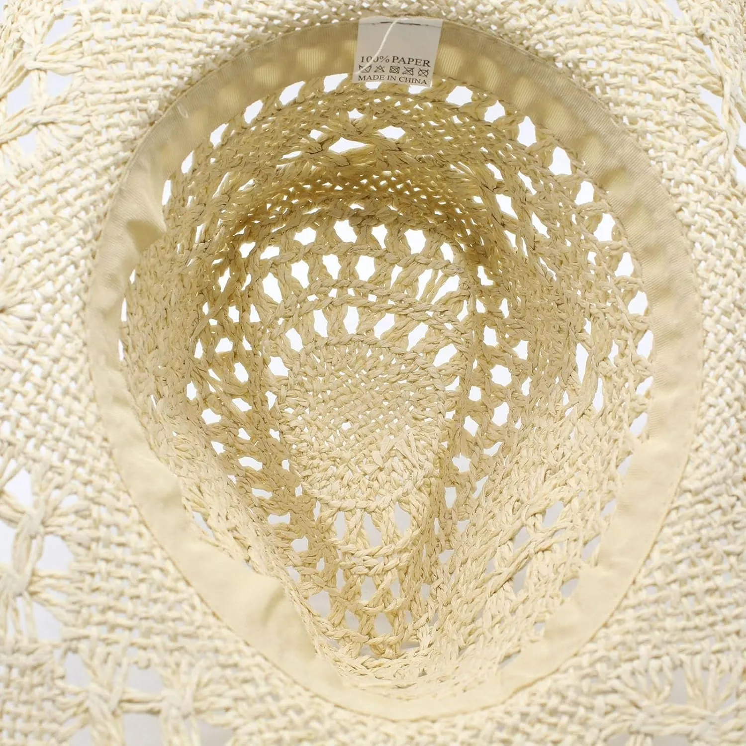 Men Women Summer Western Cowboy Hat Hollowed Out Woven Roll Up Wide Brim Hats Packable UPF 50  Crochet Travel Caps Jazz Cap