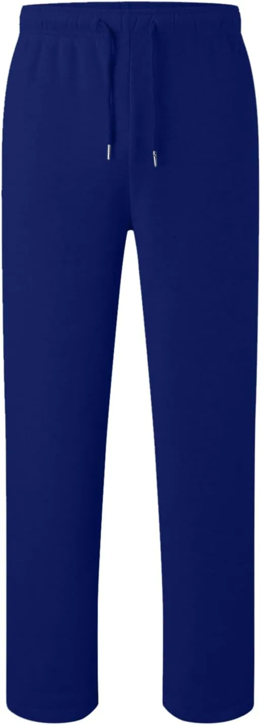 Men's Athletic Pants Rope Loose Waist Joggers Pants, Solid Color Pocket Trousers Loose Sports Workout Trousers