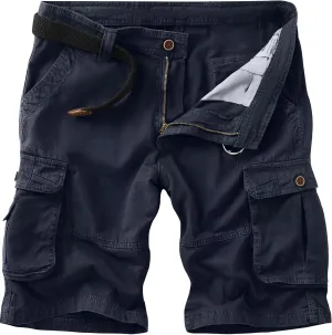 Mens Cargo Shorts Work Cotton Hiking Short Men's Casual Multi Pocket Pants No Belt Navy 34