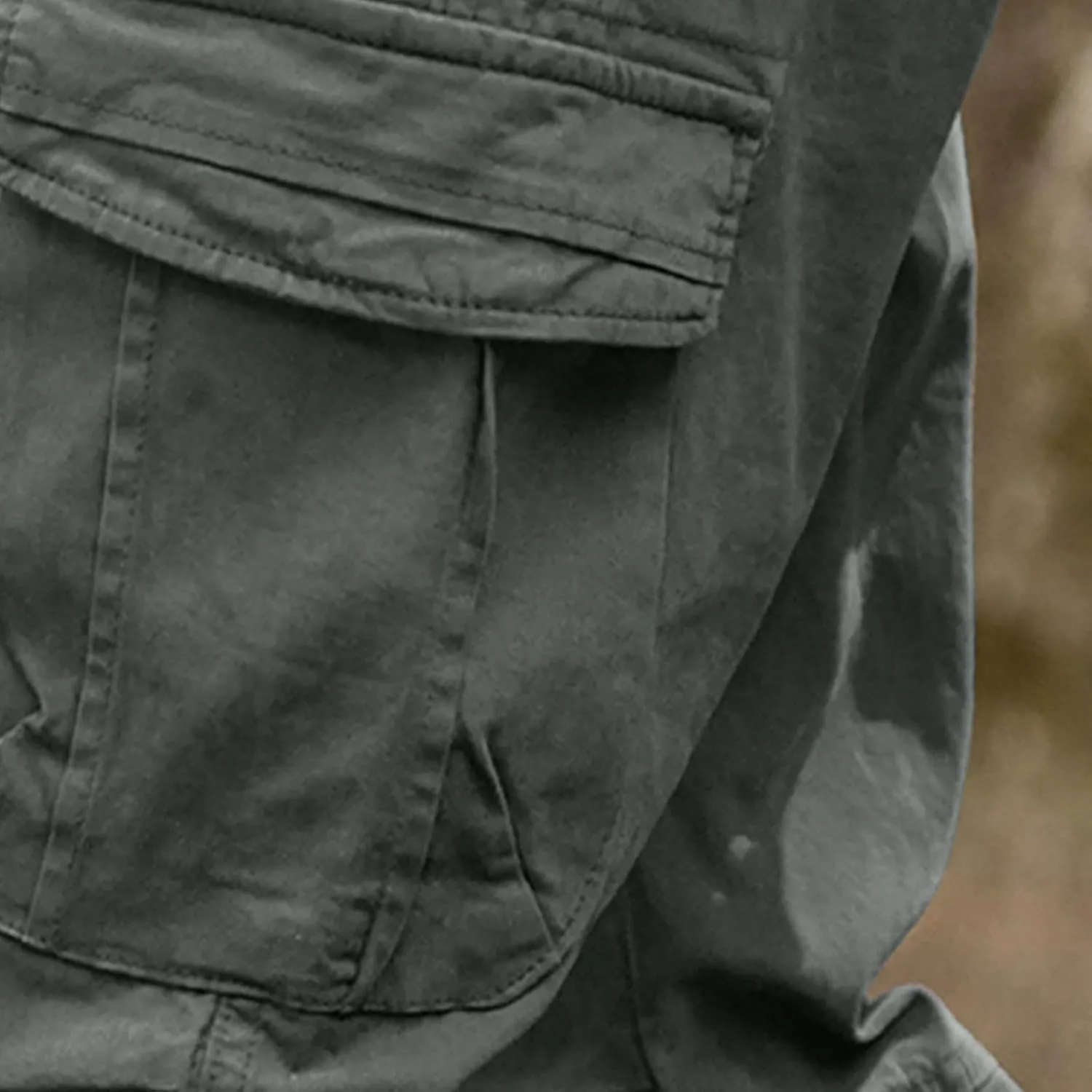 Mens Casual Cargo Pants Elastic Waist Stretch Drawstring Relaxed Fit Jogger Pants Classic Gym Hiking Workout Trousers