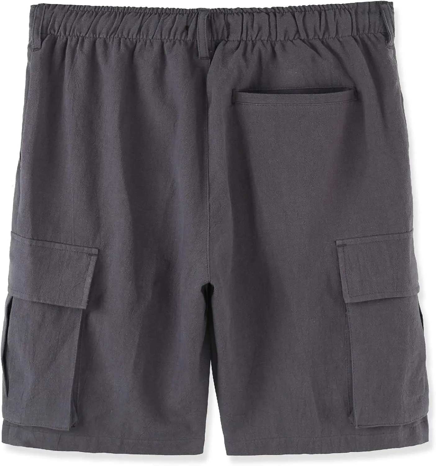 Mens Casual Classic Comfort Soft Linen/Cotton Pocket Active Sports Chino Cargo Shorts