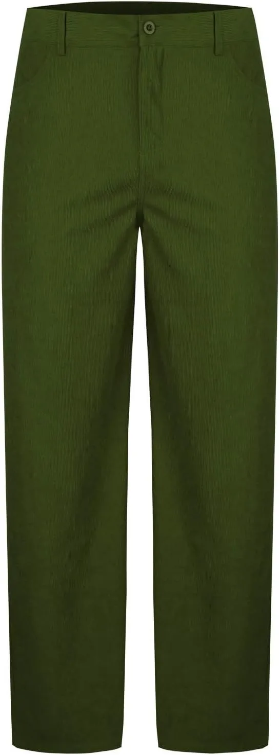 Mens Casual Corduroy Pants Elastic Waist Drawstring Loose Straight Leg Long Trousers Stylish Lounge Pants with Pocket